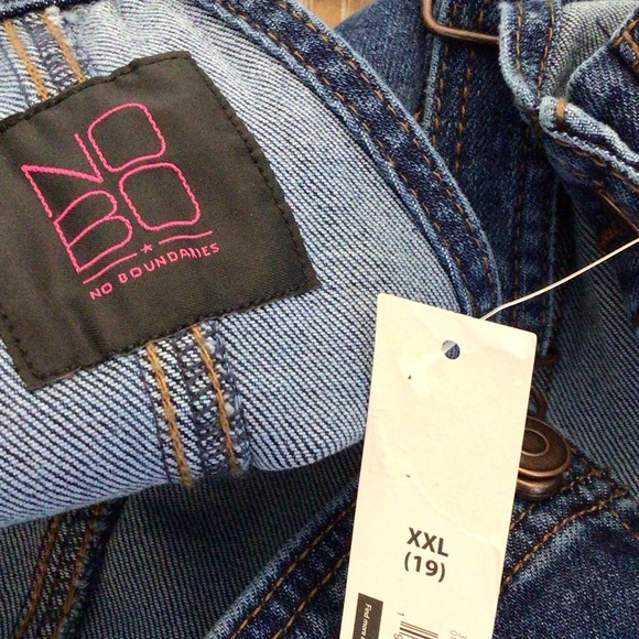 No Boundaries Juniors Core Dark Wash Shortalls Size XXL (19) - Picture 7 of 8